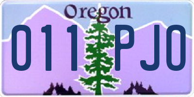 OR license plate 011PJO