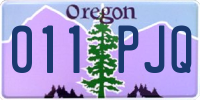 OR license plate 011PJQ