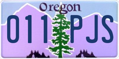 OR license plate 011PJS