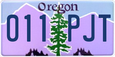 OR license plate 011PJT