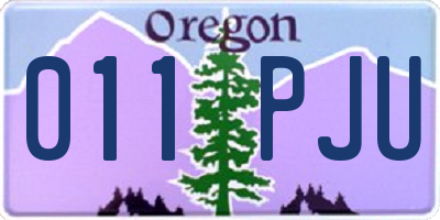 OR license plate 011PJU