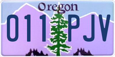 OR license plate 011PJV