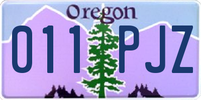 OR license plate 011PJZ