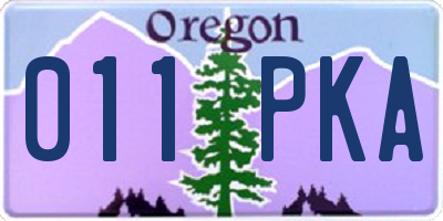 OR license plate 011PKA