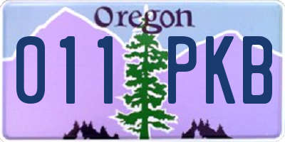 OR license plate 011PKB
