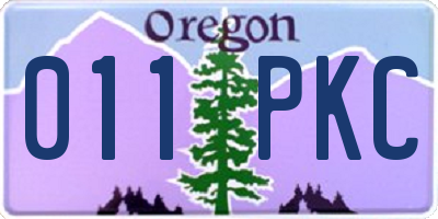 OR license plate 011PKC