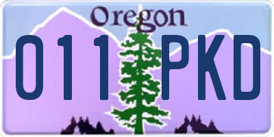 OR license plate 011PKD