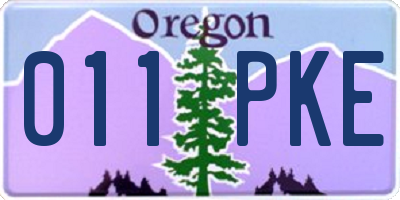OR license plate 011PKE