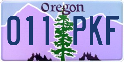 OR license plate 011PKF