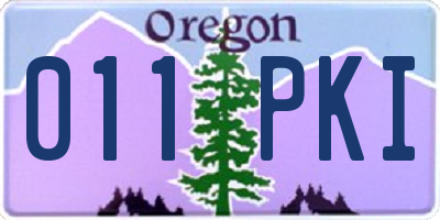 OR license plate 011PKI