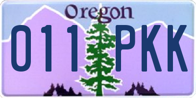 OR license plate 011PKK