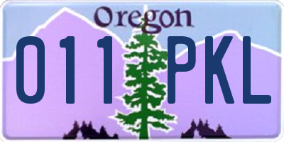 OR license plate 011PKL