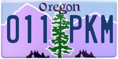 OR license plate 011PKM