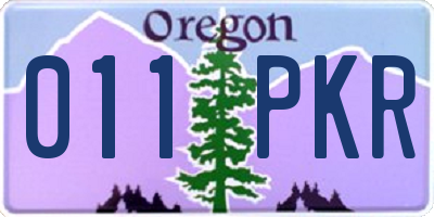 OR license plate 011PKR