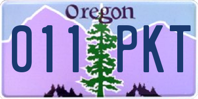 OR license plate 011PKT