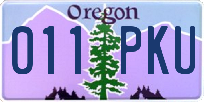 OR license plate 011PKU