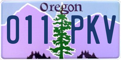 OR license plate 011PKV