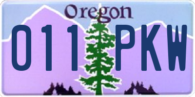 OR license plate 011PKW