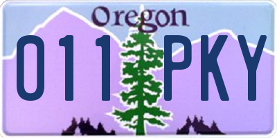OR license plate 011PKY