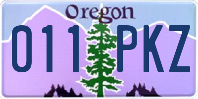 OR license plate 011PKZ