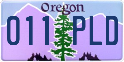 OR license plate 011PLD
