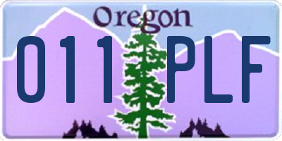 OR license plate 011PLF