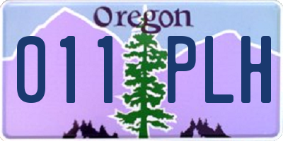 OR license plate 011PLH