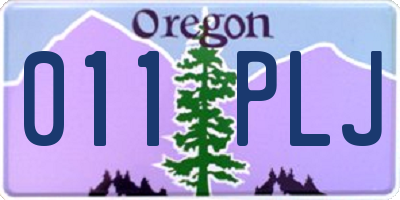 OR license plate 011PLJ