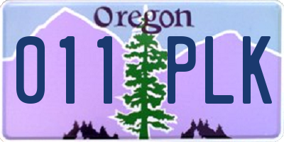 OR license plate 011PLK