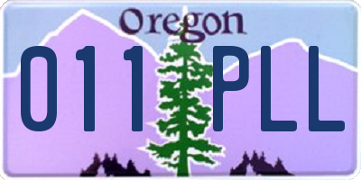 OR license plate 011PLL