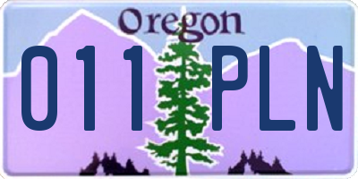 OR license plate 011PLN