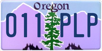 OR license plate 011PLP