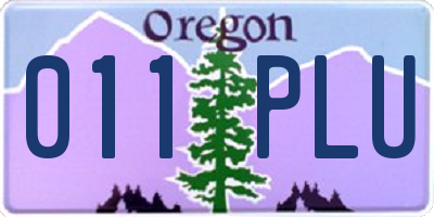 OR license plate 011PLU