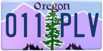OR license plate 011PLV