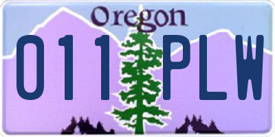 OR license plate 011PLW