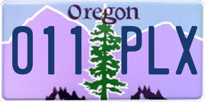 OR license plate 011PLX