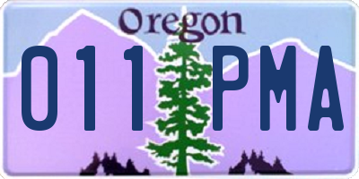 OR license plate 011PMA