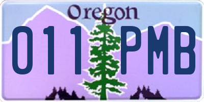 OR license plate 011PMB
