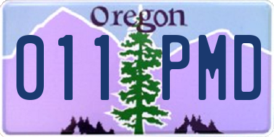 OR license plate 011PMD