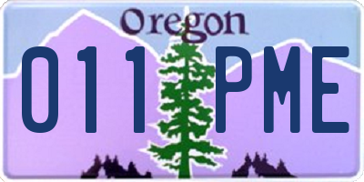 OR license plate 011PME