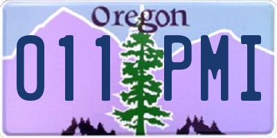 OR license plate 011PMI
