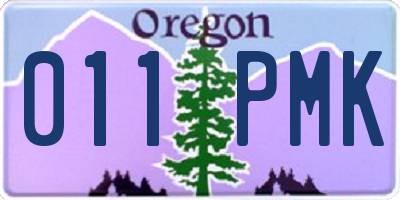 OR license plate 011PMK