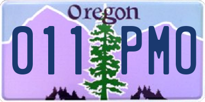 OR license plate 011PMO