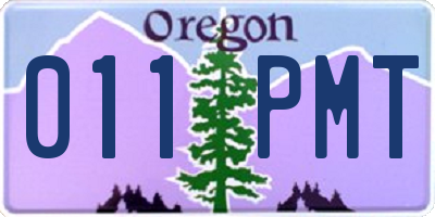 OR license plate 011PMT