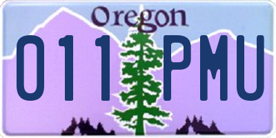 OR license plate 011PMU