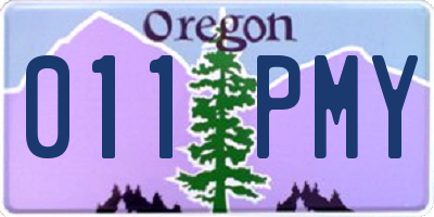 OR license plate 011PMY