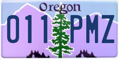 OR license plate 011PMZ