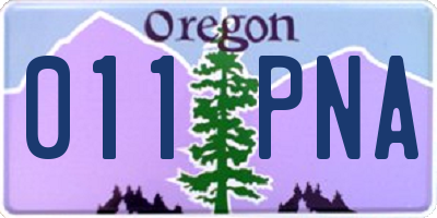 OR license plate 011PNA