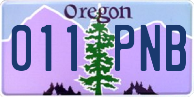 OR license plate 011PNB