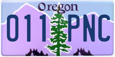 OR license plate 011PNC